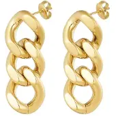 Yehwang Oorbellen - 3 schakels- goud