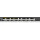 Zyxel GS1900-48HP V2 Smart Managed Switch 48x Gigabit Ethernet (24x PoE+ max. 170 Watt), 2x SFP, Layer 2, rackmontage