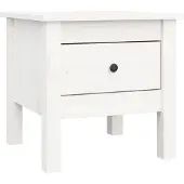 vidaXL Bijzettafel 40x40x39 cm massief grenenhout wit
