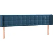 vidaXL Hoofdbord met randen 183x16x78/88 cm fluweel donkerblauw