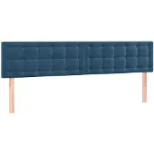vidaXL Hoofdborden 200x5x78/88 cm fluweel donkerblauw