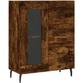 vidaXL Dressoir 69,5x34x90 cm bewerkt hout gerookt eikenkleurig