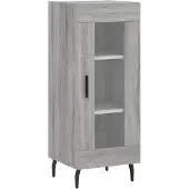 vidaXL Dressoir 34,5x34x90 cm bewerkt hout grijs sonoma eikenkleurig