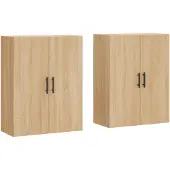 vidaXL Hangkasten 2 st 69,5x34x90 cm sonoma eikenkleurig
