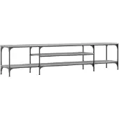 vidaXL Tv-meubel 201x35x45 cm bewerkt hout en ijzer grijs sonoma eiken