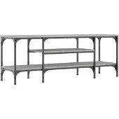 vidaXL Tv-meubel 121x35x45 cm bewerkt hout en ijzer grijs sonoma eiken