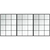 vidaXL Wandspiegels 3 st 80x60 cm metaal zwart