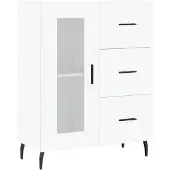 vidaXL Dressoir 69,5x34x90 cm bewerkt hout wit