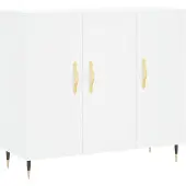 vidaXL Dressoir 90x34x80 cm bewerkt hout wit