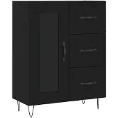 vidaXL Dressoir 69,5x34x90 cm bewerkt hout zwart