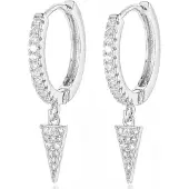 LGT JWLS Oorringen met Driehoek Hanger - Triangle Silver