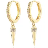 LGT JWLS Oorringen met Conische Cilinder Hanger - Conical Goudkleurig
