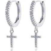 LGT JWLS Oorringen met Kruis Hanger - Cross Silver