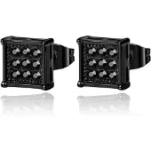 Mendes Heren Oorbellen - Nine Stone Stud Black