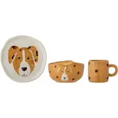Bloomingville MINI Fenix servies, Bruin, Steengoed