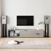 vidaXL Luidsprekerstandaards 2 st 4 pijlers gehard glas zwart