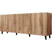 Meubella | Dressoir eiken 201x42x83 cm zwarte pootjes