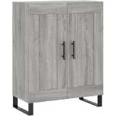 vidaXL Dressoir 69,5x34x90 cm bewerkt hout grijs sonoma eikenkleurig
