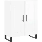 vidaXL Dressoir 69,5x34x90 cm bewerkt hout hoogglans wit
