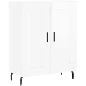 vidaXL Dressoir 69,5x34x90 cm bewerkt hout hoogglans wit
