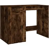 vidaXL Bureau 100x49x75 cm bewerkt hout gerookt eikenkleurig