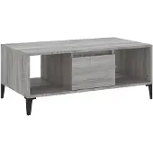 vidaXL Salontafel 90x50x36,5 cm bewerkt hout grijs sonoma