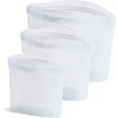 Stasher - Bowl 1&2&4-Cup Vershoudzak Set van 3 Stuks - Siliconen - Transparant -