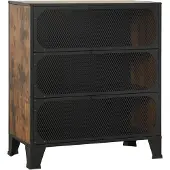 vidaXL Opbergkast 72x36x82 cm metaal en MDF rustiek bruin