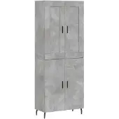vidaXL Hoge kast 69,5x34x180 cm bewerkt hout betongrijs