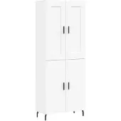 vidaXL Hoge kast 69,5x34x180 cm bewerkt hout wit