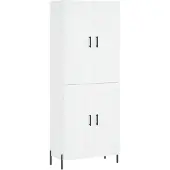 vidaXL Hoge kast 69,5x34x180 cm bewerkt hout wit