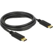 DeLOCK Premium USB-C naar USB-C kabel met E-Marker chip - USB2.0 - tot 20V/5A / zwart - 2 meter