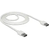 DeLOCK Easy-USB-A naar Easy-USB-A kabel - USB2.0 - tot 2A / wit - 2 meter