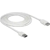 DeLOCK Easy-USB-A naar USB-A verlengkabel - USB2.0 - tot 2A / wit - 3 meter