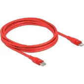 DeLOCK Data and charging cable USB Type-C to Lightning for iPhone, iPad and iPod red 2 m MFi