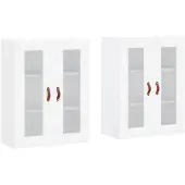 vidaXL Hangkasten 2 st bewerkt hout wit