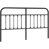 vidaXL Vervangend hoofdbord metaal zwart 180 cm