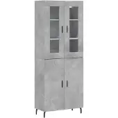 vidaXL Hoge kast 69,5x34x180 cm bewerkt hout betongrijs