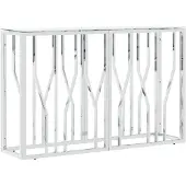 vidaXL Wandtafel 110x30x70 cm roestvrij staal en glas zilverkleurig