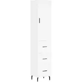 vidaXL Hoge kast 34,5x34x180 cm bewerkt hout wit