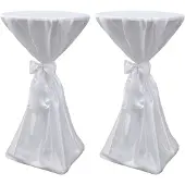 vidaXL Statafelhoes met strik 80cm Wit (2 stuks)