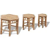 vidaXL krukje bamboe set van 3