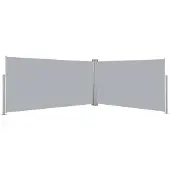 vidaXL Windscherm uittrekbaar 160x600 cm grijs