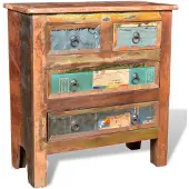 vidaXL Kast met 4 lades massief gerecycled hout