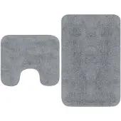 vidaXL Badmattenset stof grijs 2-delig
