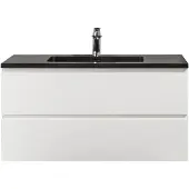 Guido Gusto Badkamermeubel Summer 100cm hoogglans wit met zwarte wastafel