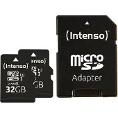 Intenso 32GB SDHC Premium double pack microSDHC-kaart Retail 32 UHS-I, Class 10