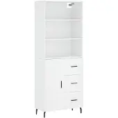 vidaXL Hoge kast 69,5x34x180 cm bewerkt hout wit