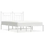 vidaXL Bedframe met hoofdbord metaal wit 140x190 cm
