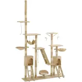 vidaXL Kattenkrabpaal met sisal krabpalen 230-250 cm beige